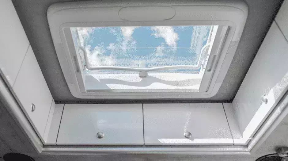 Good Ventilation To Prevent Mold In a Camper Van - sky light